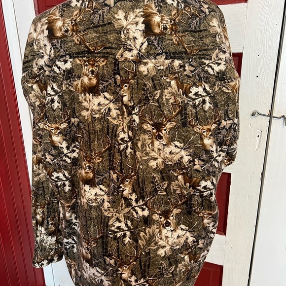 North River Camo Buck Deer Button Cotton Shirt L - Picture 6 of 9